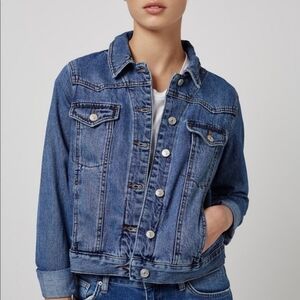 Topshop Blue Jean Jacket Cropped Denim